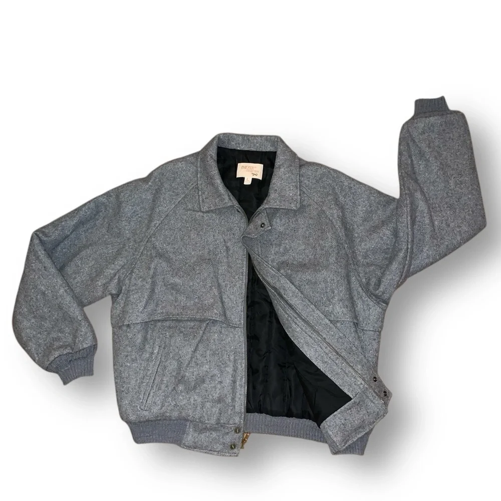 v i n t a g e :: Wool Warm Padded Lined Tweed Bomber Jacket - Picture 9 of 15